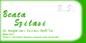 beata szilasi business card